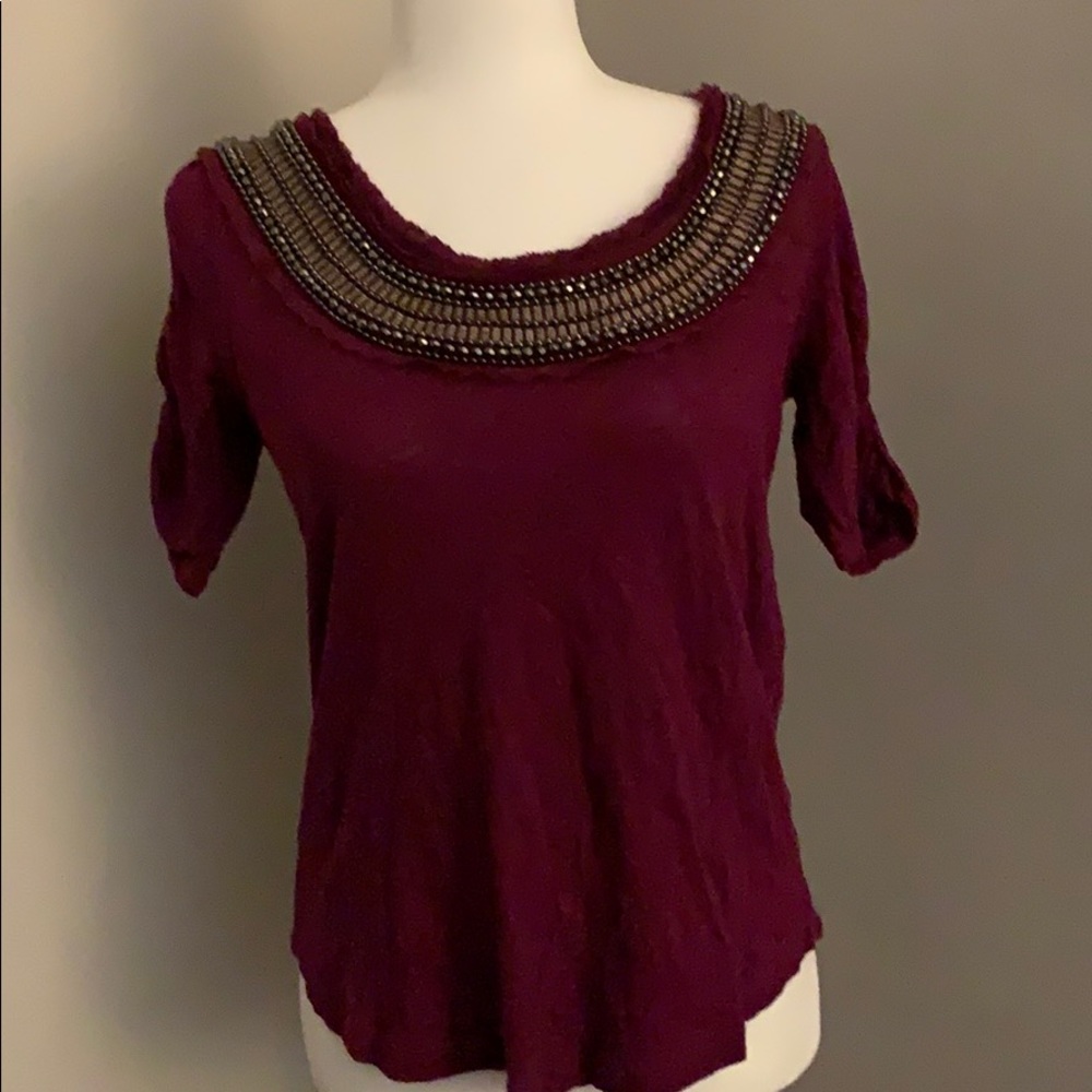 Anthropologie Deletta Jeweled Top